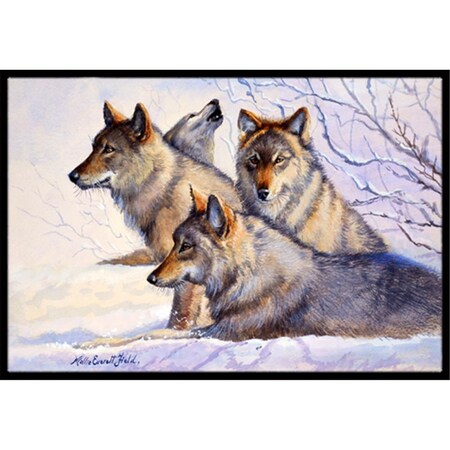 Carolines Treasures Wolves by Mollie Field Indoor or Outdoor Mat- 24 x 36 FMF0007JMAT